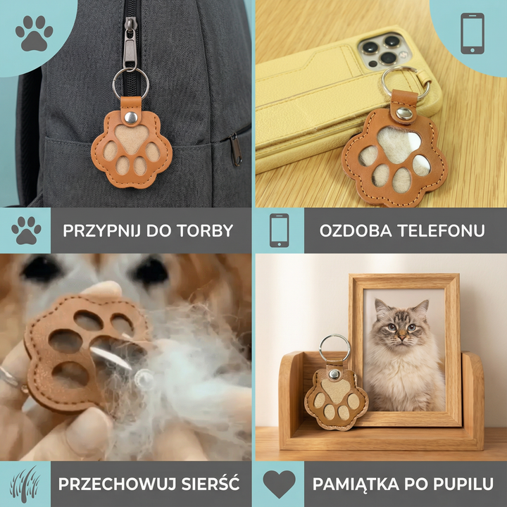 Skórzany brelok pamiątkowy do przechowywania sierści zwierząt